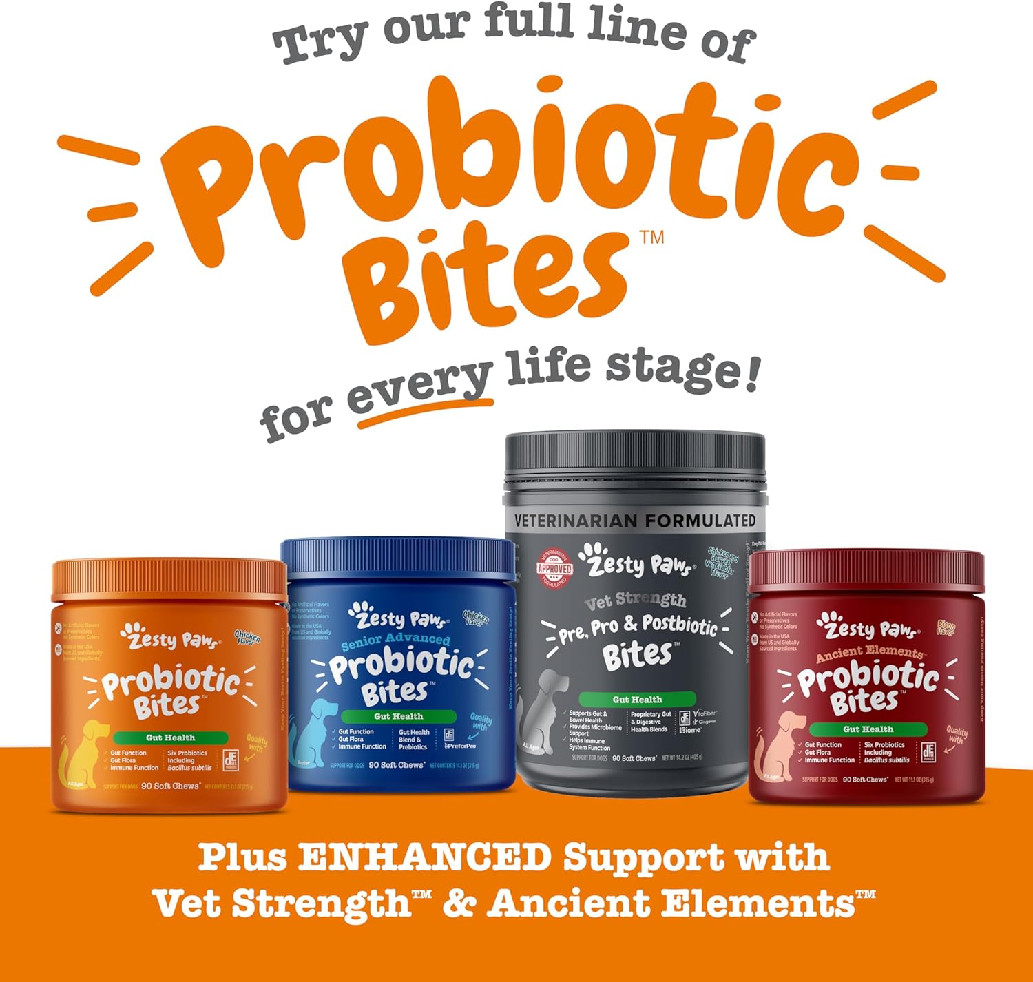 Zesty Paws Probiotics with DE111