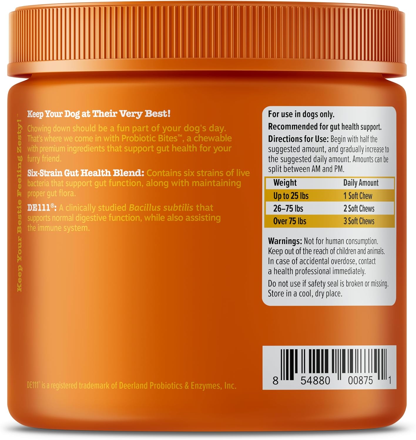 Zesty Paws Probiotics with DE111